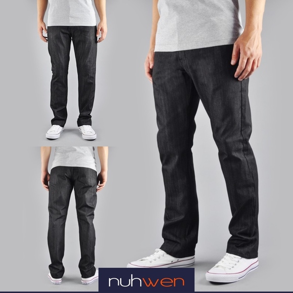 Men Skinny Indigo Black Denim Jeans - Picture 2 of 4